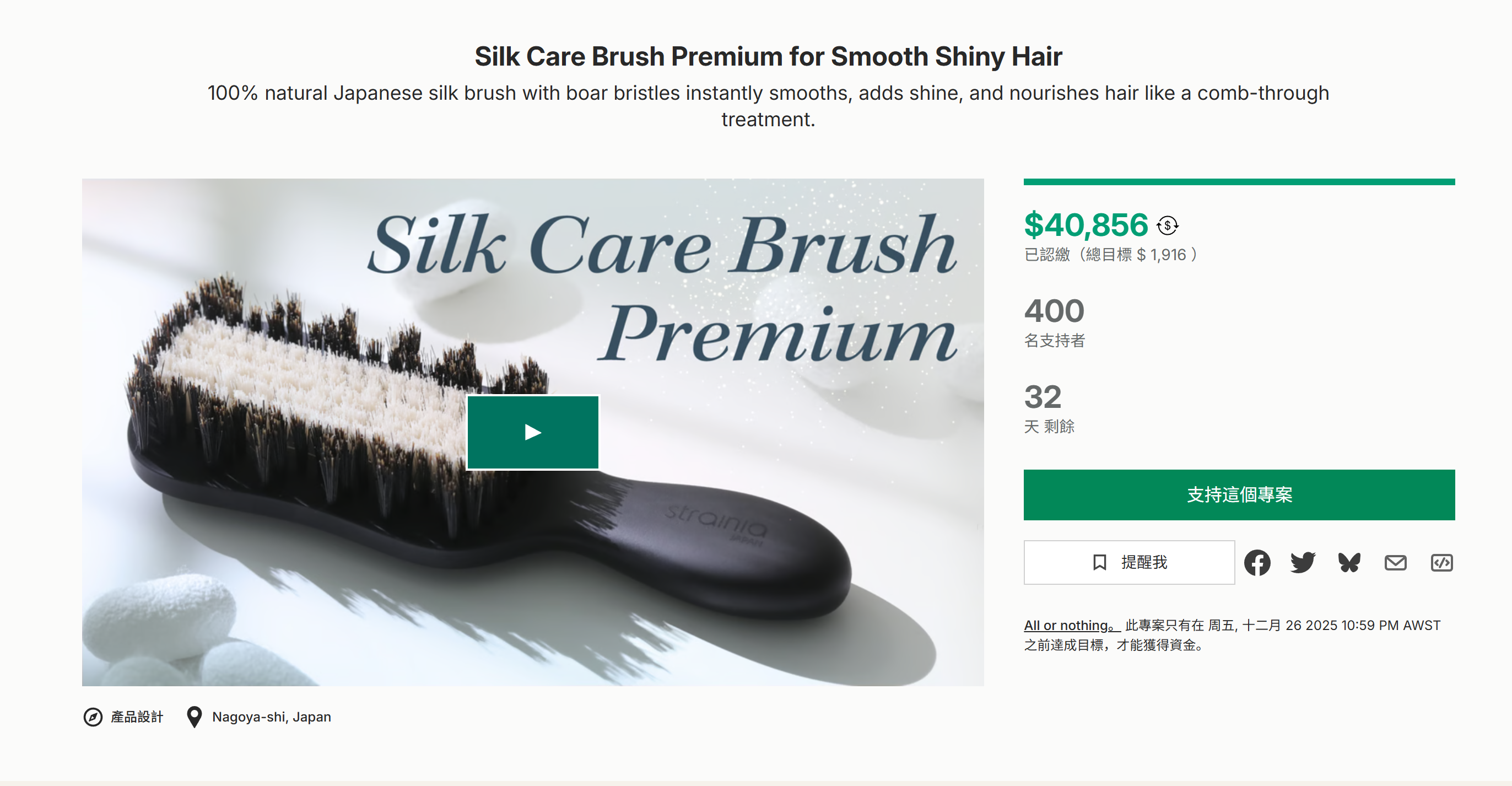 海外众筹-Silk Care Brush Premium,打造光滑闪亮的头发