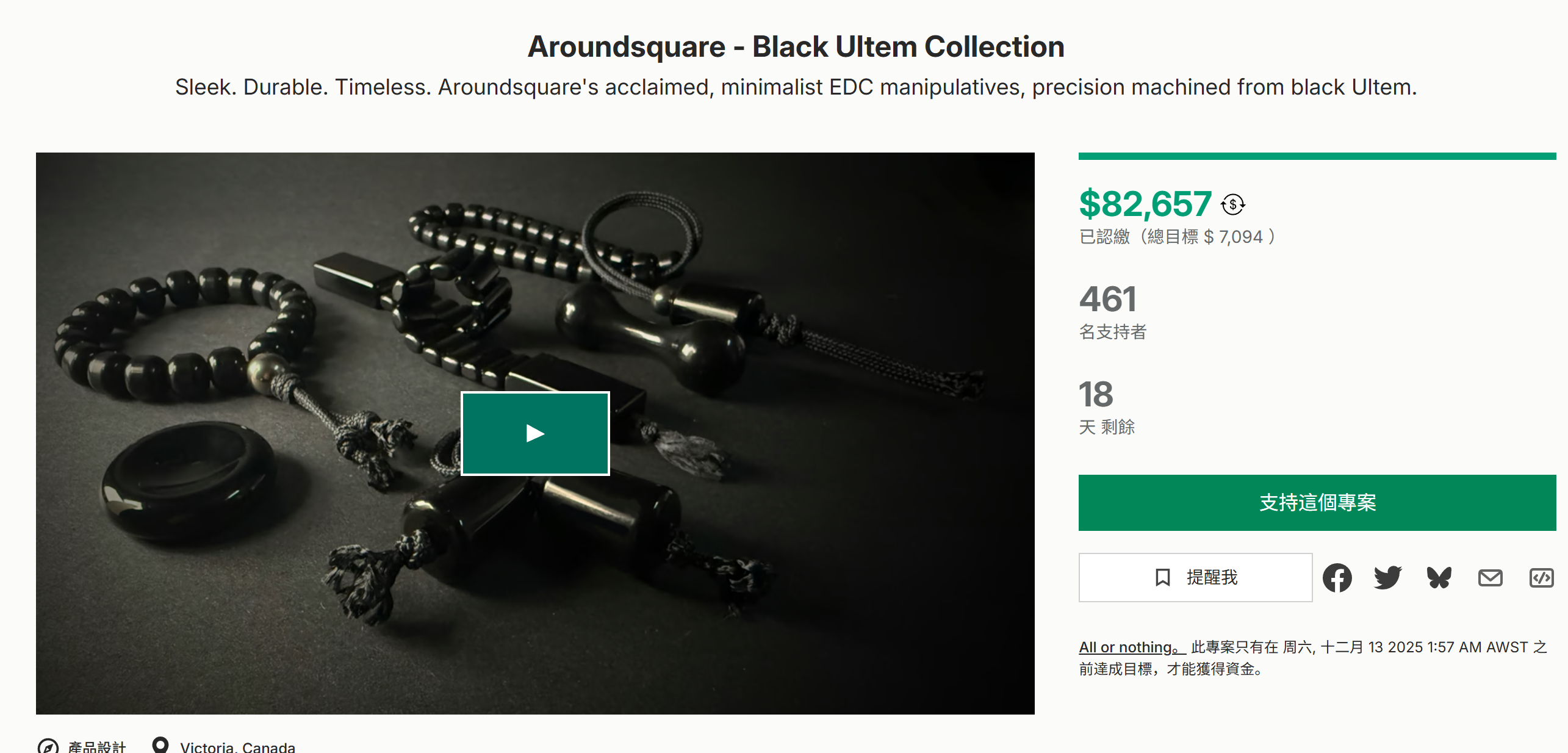 海外众筹-Aroundsquare-黑色Ultem系列