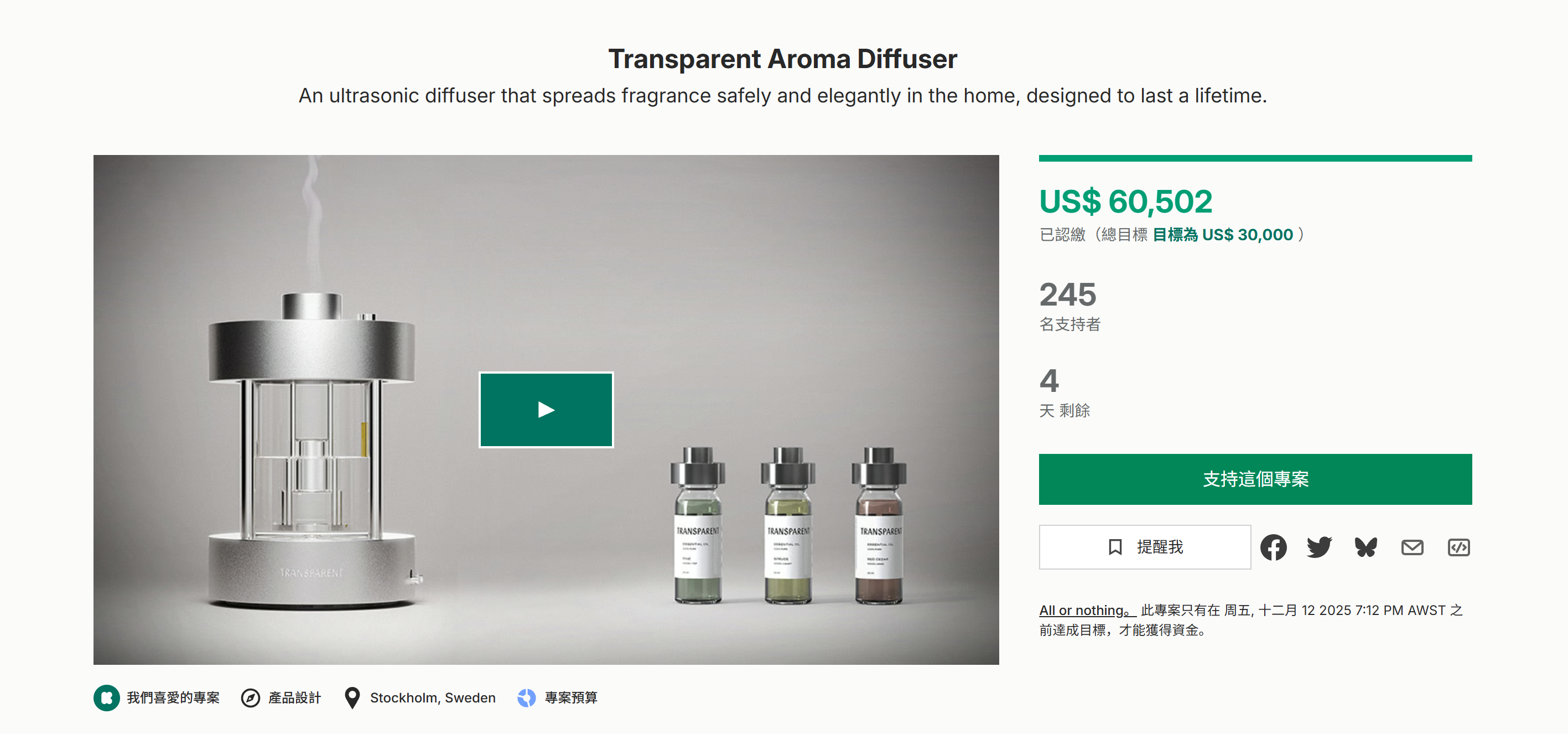 海外众筹-Valour Lucent-钛金属自动手表。